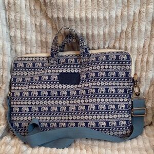 Dachee Blue Elephant Print Computer Bag